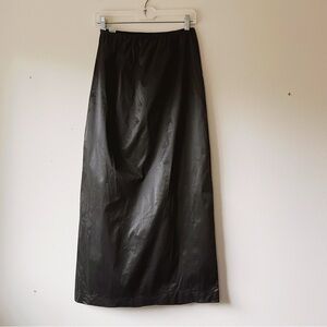 Vintage nylon tricot Greenco Maid long slip black emo whimsygoth lingerie size M